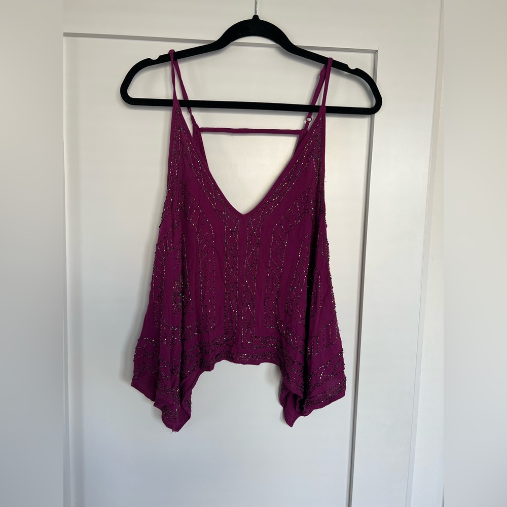 Free People Flowy Beaded top